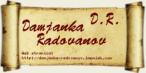 Damjanka Radovanov vizit kartica